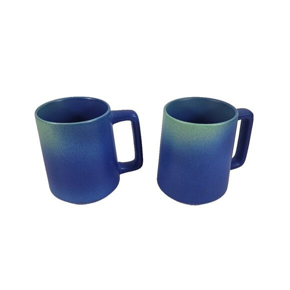 Starbucks Blue Matte Ceramic Coffee Mug Set 14oz Modern Minimalist Pair - Picture 4 of 5